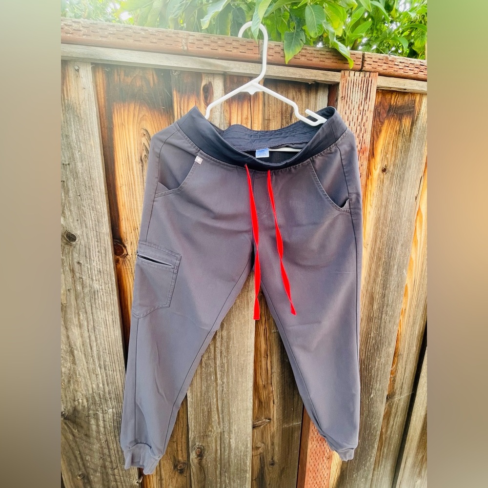 Figs Women’s Charcoal Joggers with Red Drawstrings